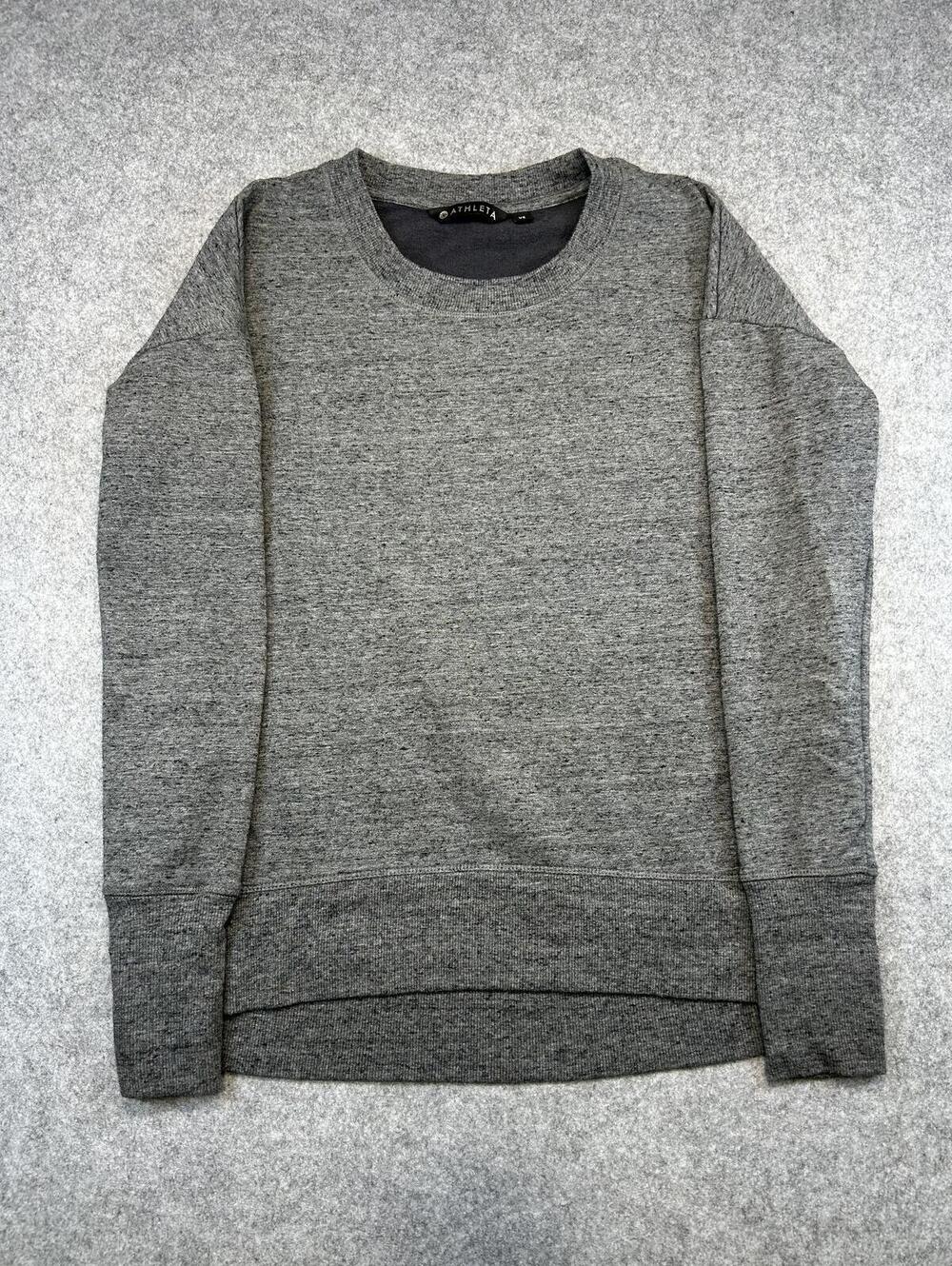 Athleta Heather Gray Sweatshirt XS Long Sleeve Plush Cozy Athleisure
